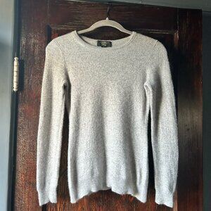 Charter Club Luxury 100% Cashmere Light Grey Marled Long Sleeve Top Size PS